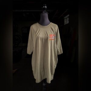 Men's Casual Olive Tee with Graphic Print